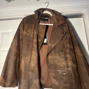 Fashion Nova Tan Leather Jacket